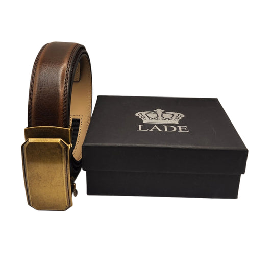 LADE Ratchet Belt-Men -Brown/Rustic Buckle
