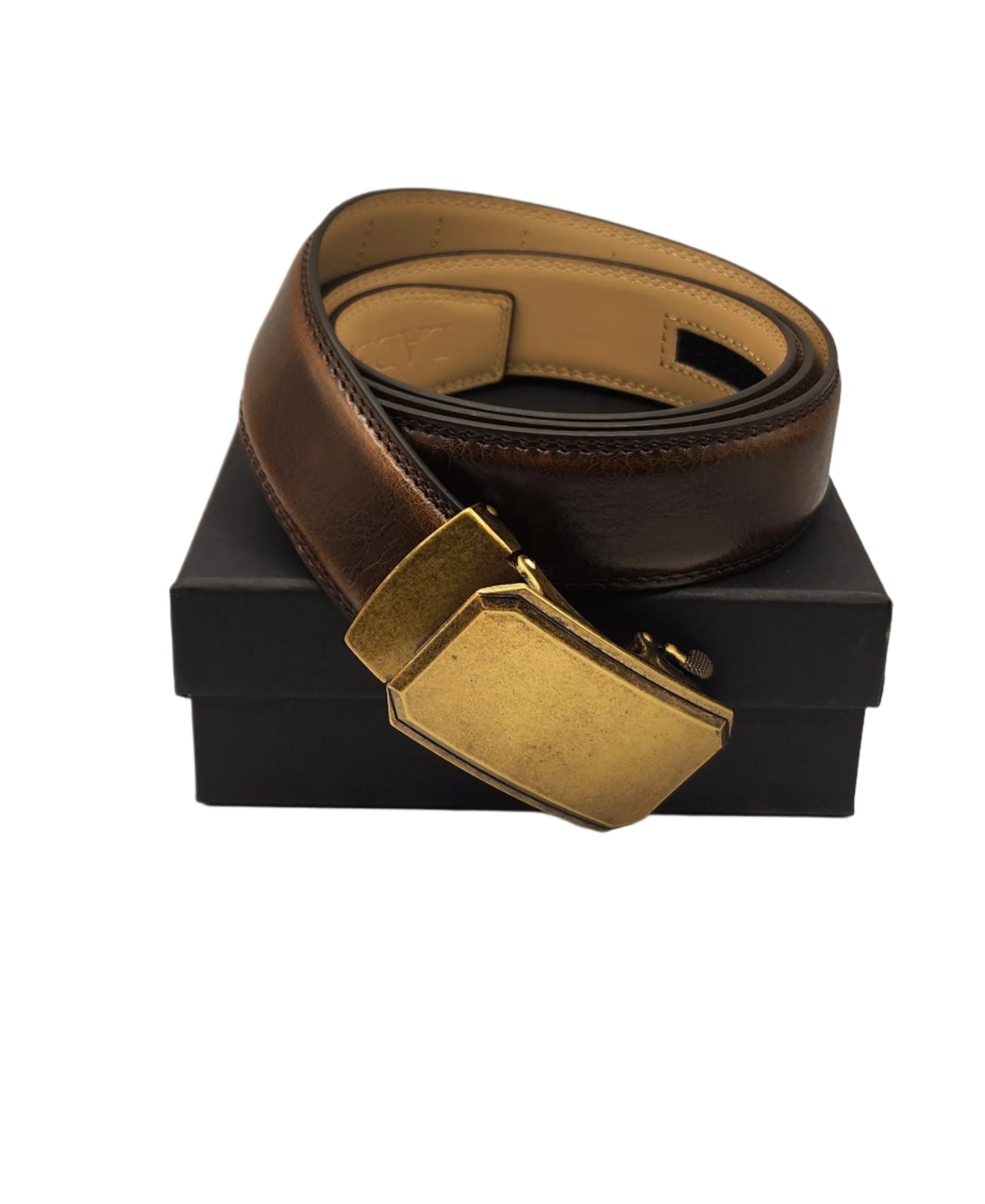 LADE Ratchet Belt-Men -Brown/Rustic Buckle