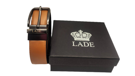 LADE Reversible Leather Belt-Men-Tan/Black-Black Buckle