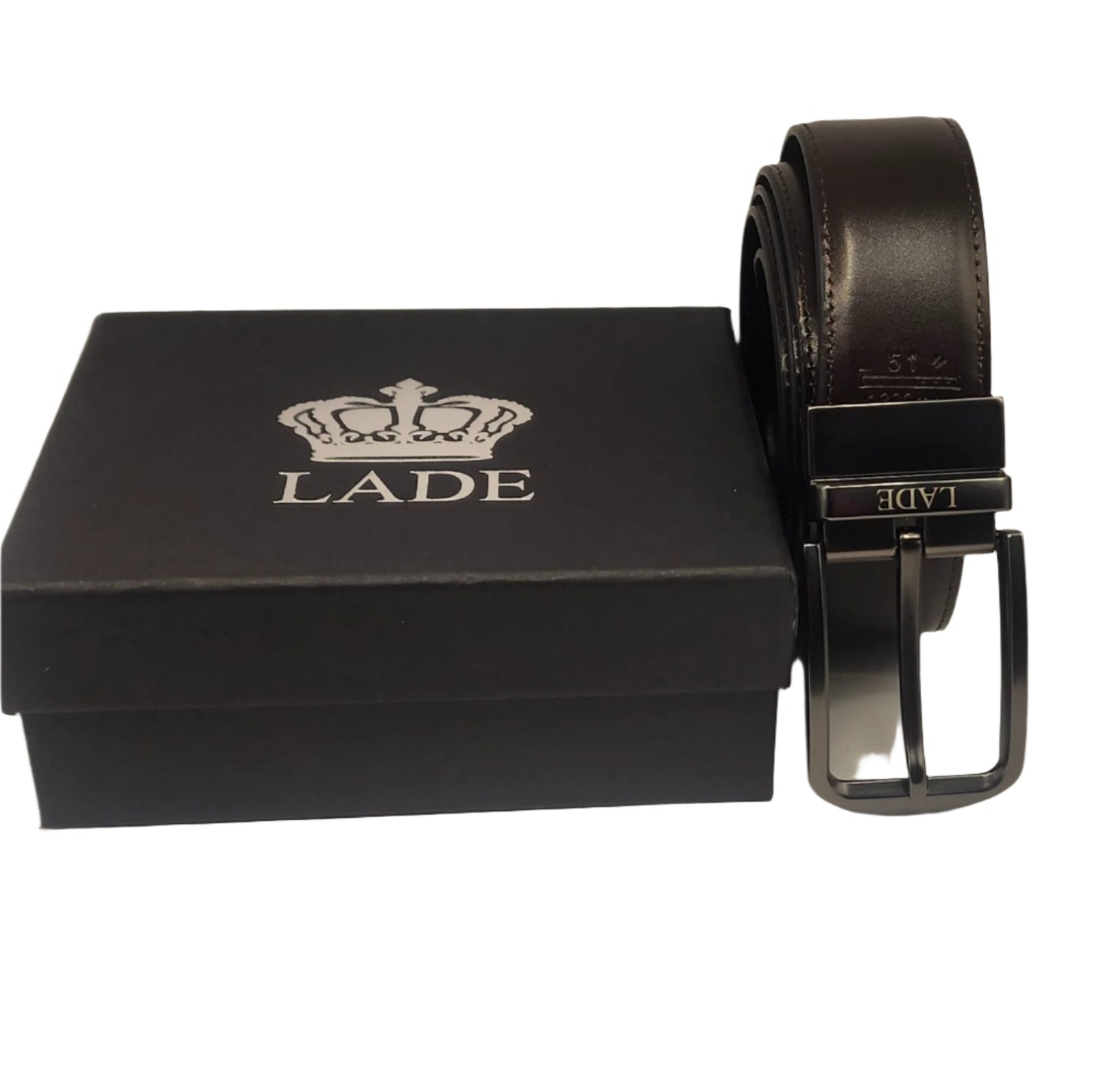 LADE Reversible Leather Belt-Men-Brown /Black-Silver Buckle