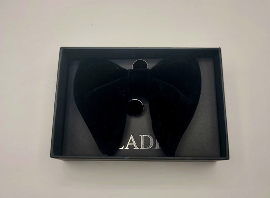 LADE Pre-Tied Velvet Bow  Tie-Men -Black