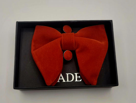 LADE Pre-Tied Velvet Bow Tie-Men-Orange