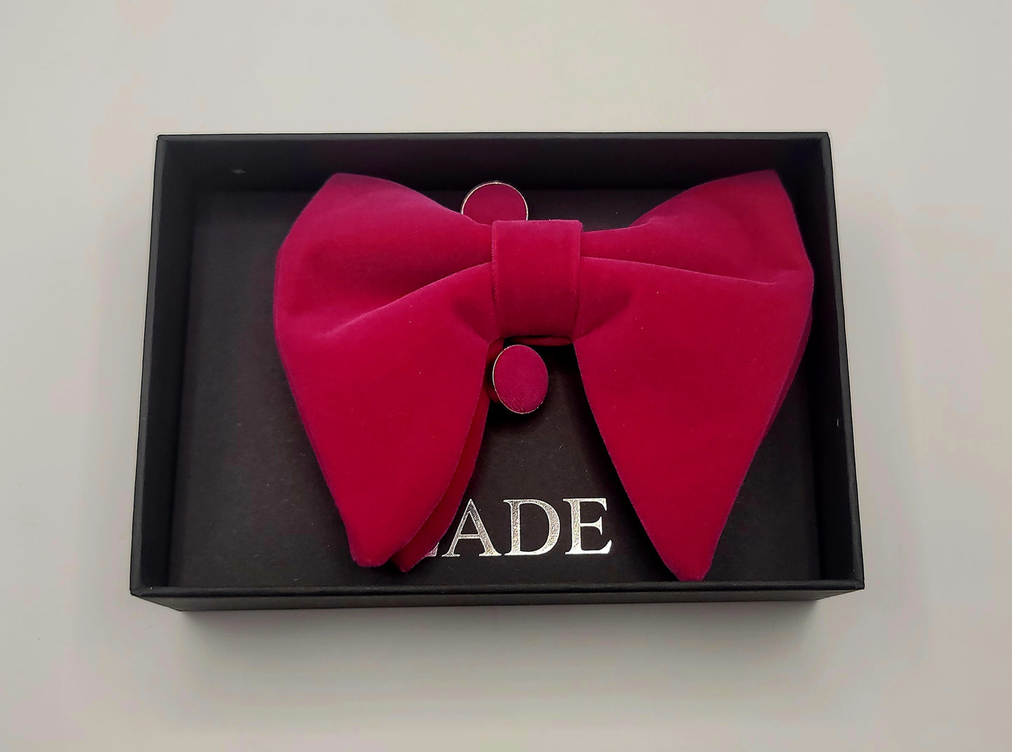 LADE Pre-Tied Velvet Bow Tie-Men-Pink