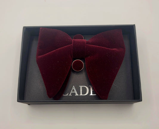 LADE Pre-Tied Velvet Bow Tie-Men-Burgundy
