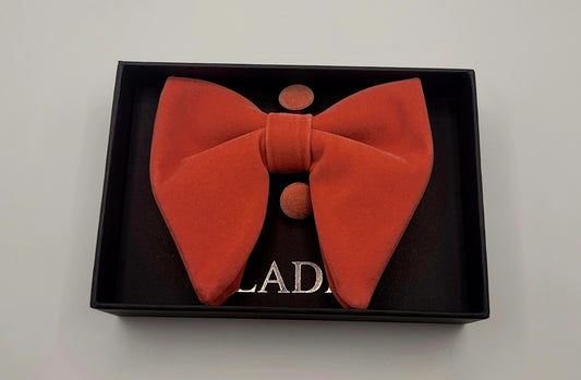 LADE Pre-Tied Velvet Bow Tie -Men- Peach