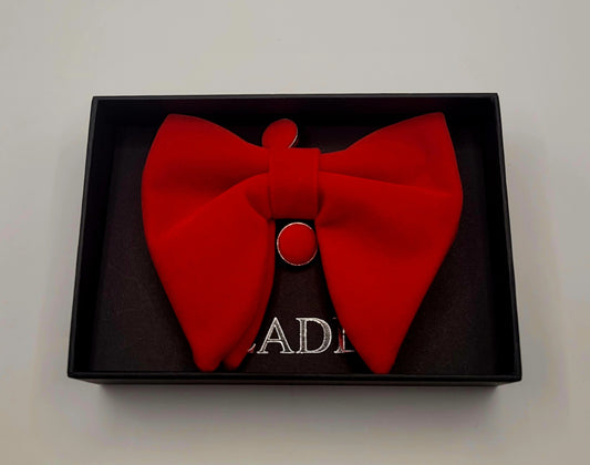 LADE Pre-Tied Velvet Bow Tie- Men-Red