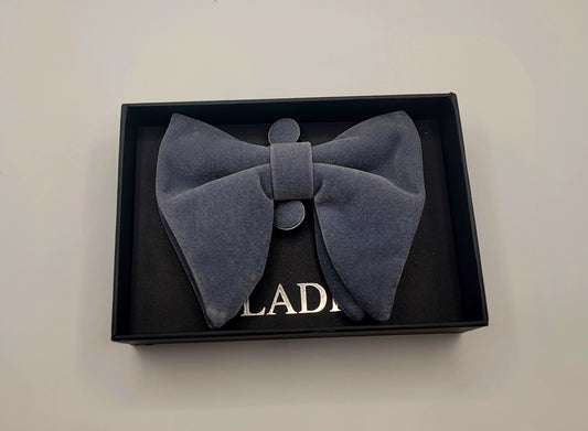 LADE Pre-Tied Velvet Bow Tie- Men- Gray